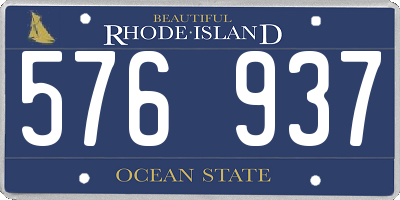 RI license plate 576937