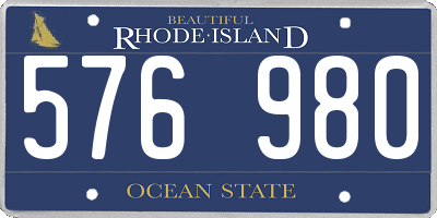 RI license plate 576980