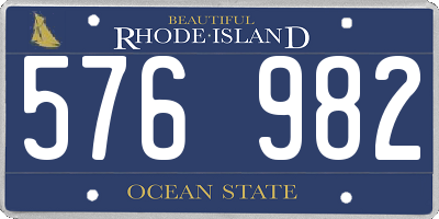RI license plate 576982