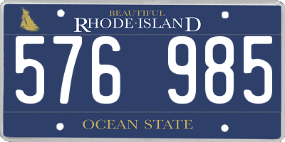 RI license plate 576985