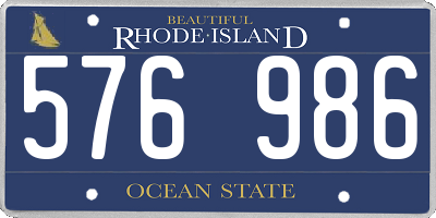 RI license plate 576986