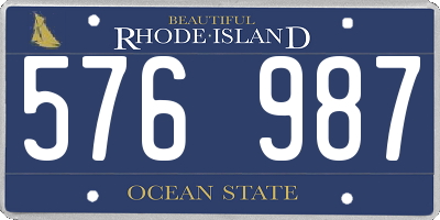 RI license plate 576987