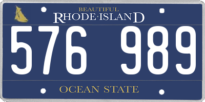 RI license plate 576989