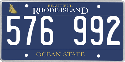 RI license plate 576992
