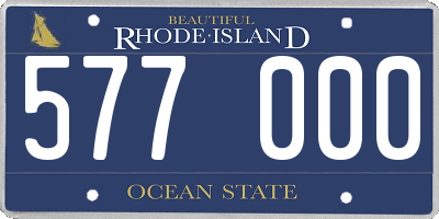 RI license plate 577000