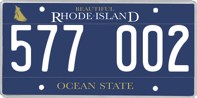 RI license plate 577002
