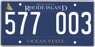 RI license plate 577003