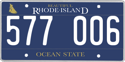 RI license plate 577006