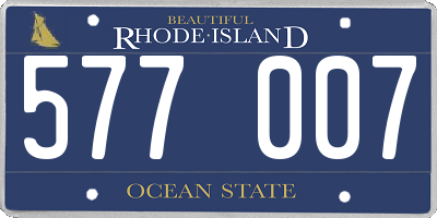 RI license plate 577007