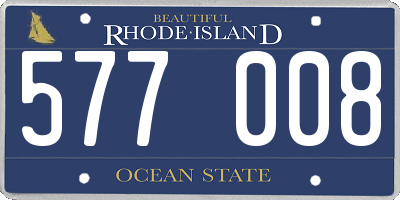 RI license plate 577008
