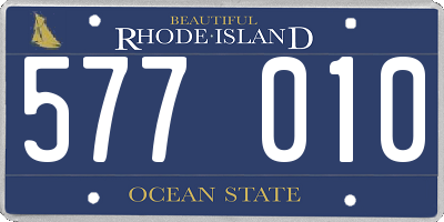 RI license plate 577010