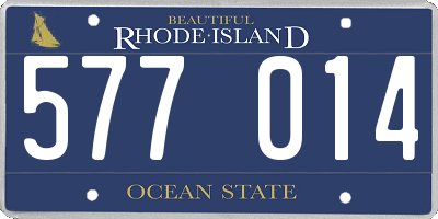 RI license plate 577014