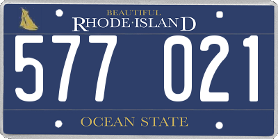 RI license plate 577021