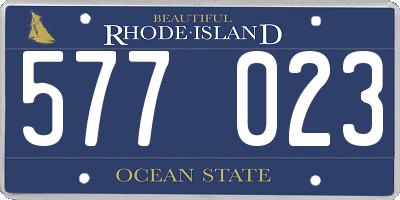 RI license plate 577023