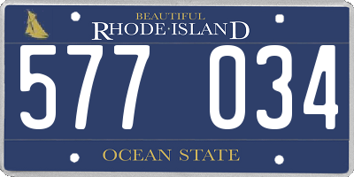 RI license plate 577034