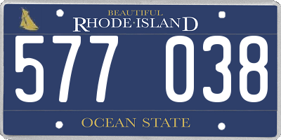 RI license plate 577038