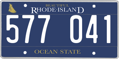 RI license plate 577041