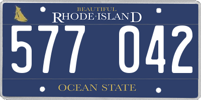 RI license plate 577042