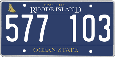 RI license plate 577103