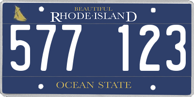RI license plate 577123