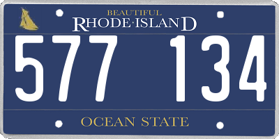 RI license plate 577134