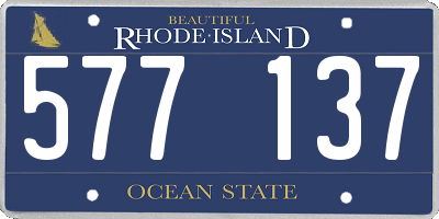 RI license plate 577137