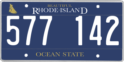 RI license plate 577142