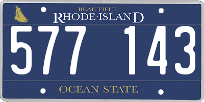 RI license plate 577143