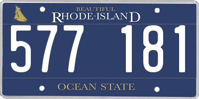 RI license plate 577181