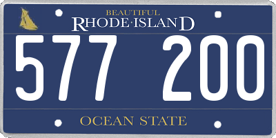 RI license plate 577200