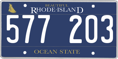 RI license plate 577203