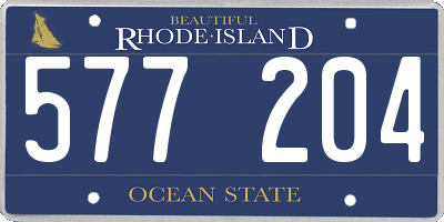 RI license plate 577204