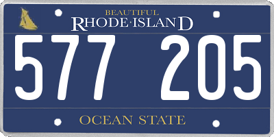RI license plate 577205