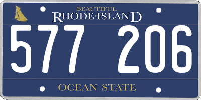 RI license plate 577206