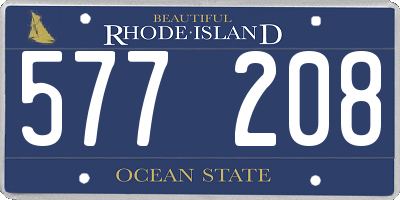 RI license plate 577208