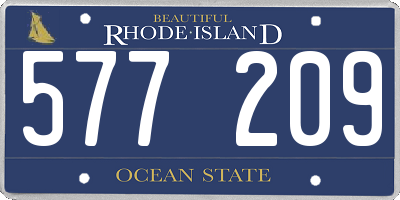 RI license plate 577209