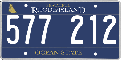 RI license plate 577212
