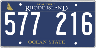 RI license plate 577216