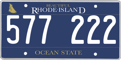 RI license plate 577222