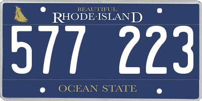 RI license plate 577223