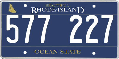 RI license plate 577227