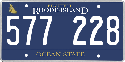 RI license plate 577228