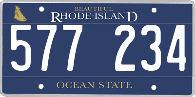 RI license plate 577234