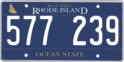 RI license plate 577239