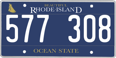 RI license plate 577308