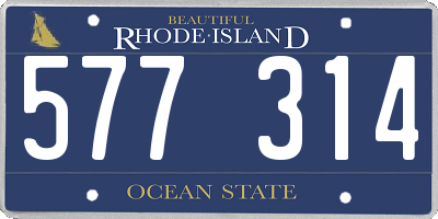 RI license plate 577314