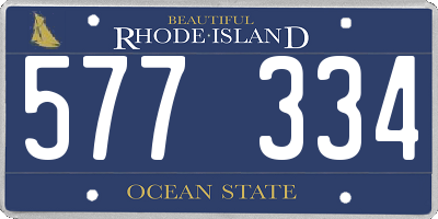 RI license plate 577334