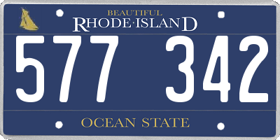RI license plate 577342