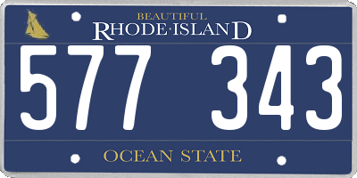 RI license plate 577343
