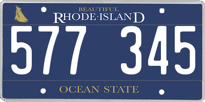 RI license plate 577345